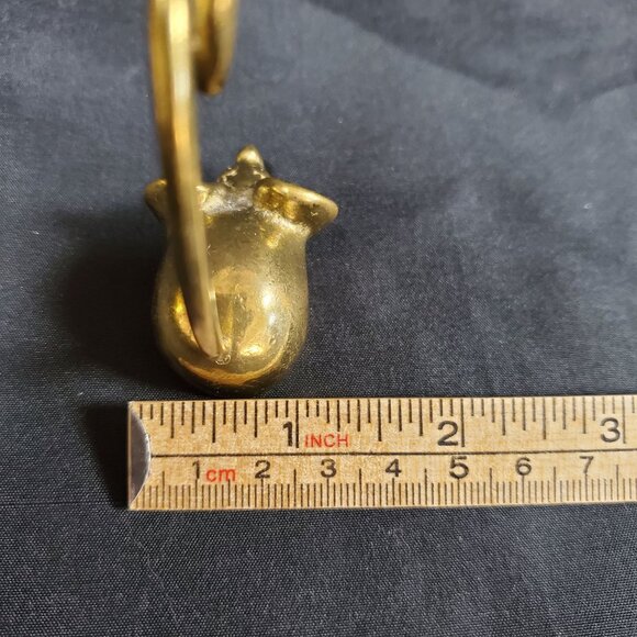 VTG Solid Brass Mouse Note Spike | Mid Century Canadian Brass Desk Paper Spike | - Picture 11 of 16